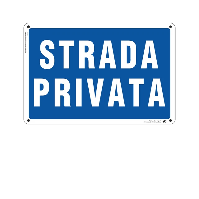 Cartello stradale strada privata - 3 mm in alluminio, 600 x 400 mm