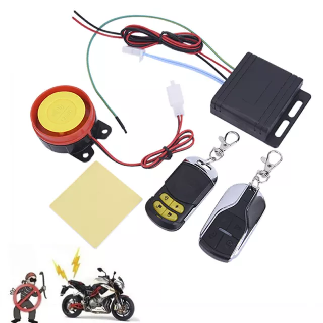 Motorcycle Bike Keyless Anti-theft Security Alarm System W/ 2 Remote Control  MB