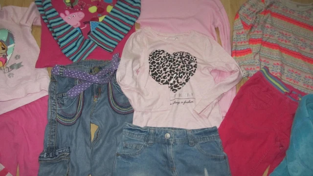 BUNDLE GIRLS 5-6 YEARS CLOTHES fleece jacket, trousers, tops,skirt,leggings,jean 4