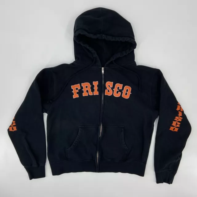 San Francisco California Sweater Womens Small Black Orange Logo Full Zip Hoodie