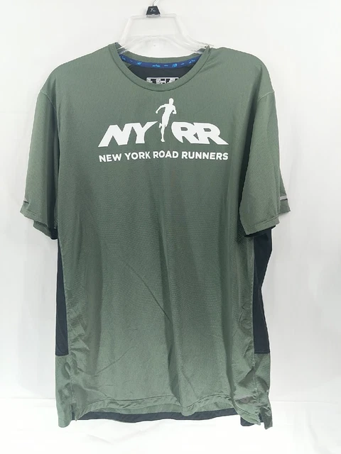 Men's Green New Balance New York Road Runners Short Sleeve Crew Neck Size Large