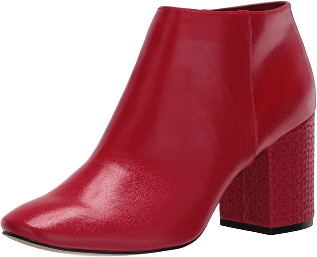 Katy Perry Womens The Corra Shiny Tumbled/Chain Boots, Red, Size 7.5