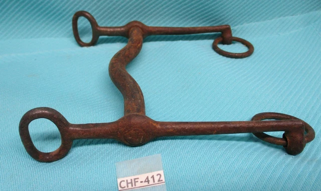 From Museum late 1800's Hand Forged Iron Bit with 4 1/2" Mouth
