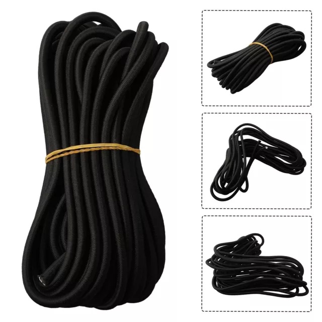 Durable 6mm Black Elastic Shock Cord for Trailers Boats and Outdoor Sports 10m