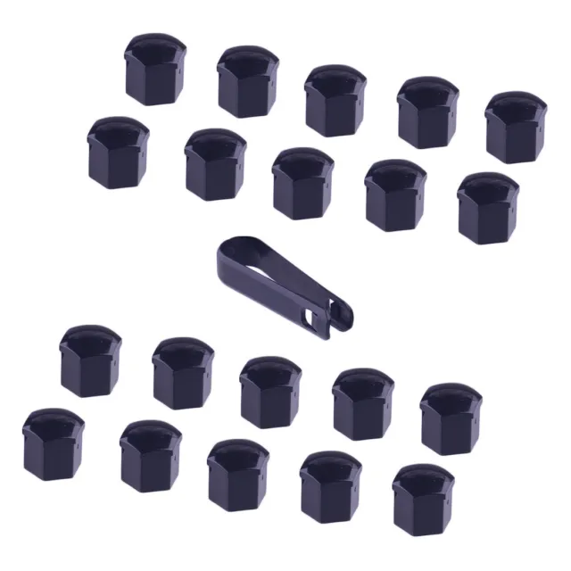 20pcs 21mm Car Wheel Hub Screw Nut Lug Dust Cover Protector with Removal Tool
