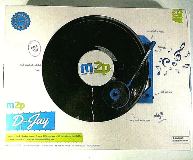 D-Jay Record Player Kit Make2Play Build It 8+ NEW 131270 M2P1101 Sealed M2P