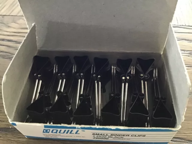 Quill Small Binder Clips 1 Box of 12 clips