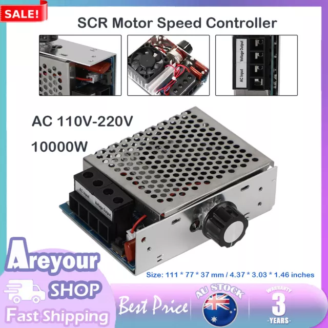 AC 110-220V 10000W SCR Motor Speed Controller Volt Regulator Dimmer Thermostat