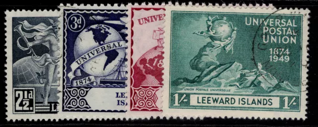 LEEWARD ISLANDS GVI SG119-122, anniversary of UPU set, FINE USED. Cat £11.