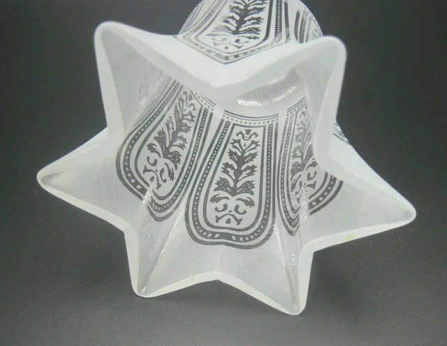 6 1/4" Tall Long Etched Filigree Fixture Shade, 2-1/4 Inch Lip Fitter Star Shape