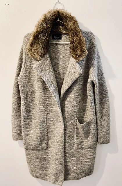 Fur trimmed cardigan zara top
