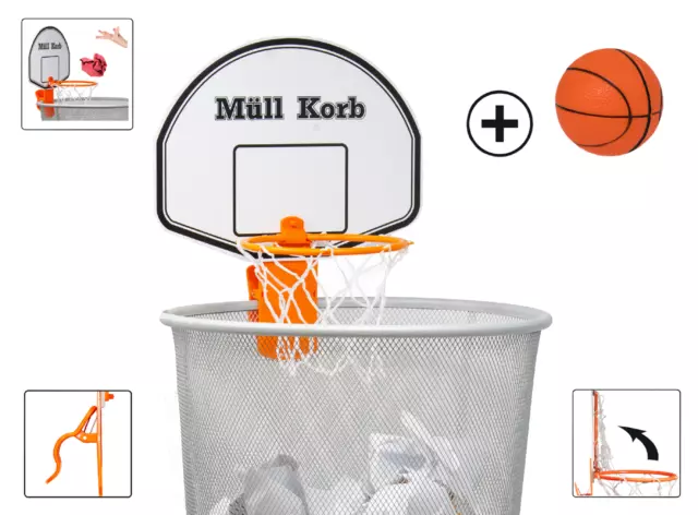 Mini Basketballkorb für Mülleimer & kleiner Ball - Spaß Büro Geschenk Spielzeug