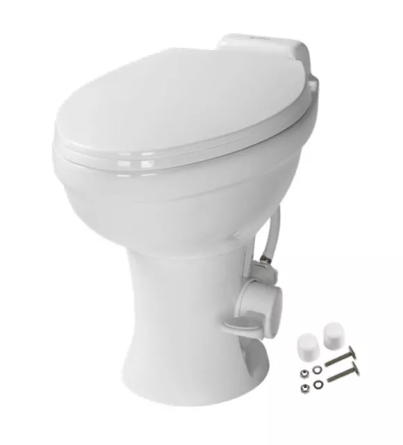Lippert 2022113192, Flow Max Permanent Toilet Elongated Seat White Ceramic