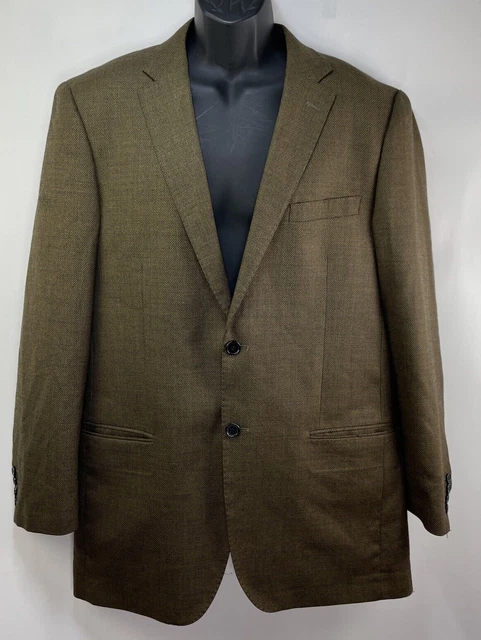 MANTONI Italian Extra Fine Super 140's Wool Men's 2 Button Suit Jacket Size 44L