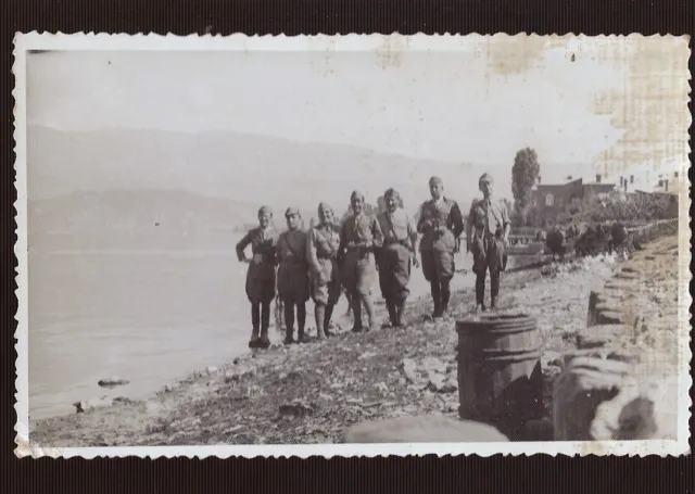 Lago D'ocrida 1940 Militari Cart Fotografica