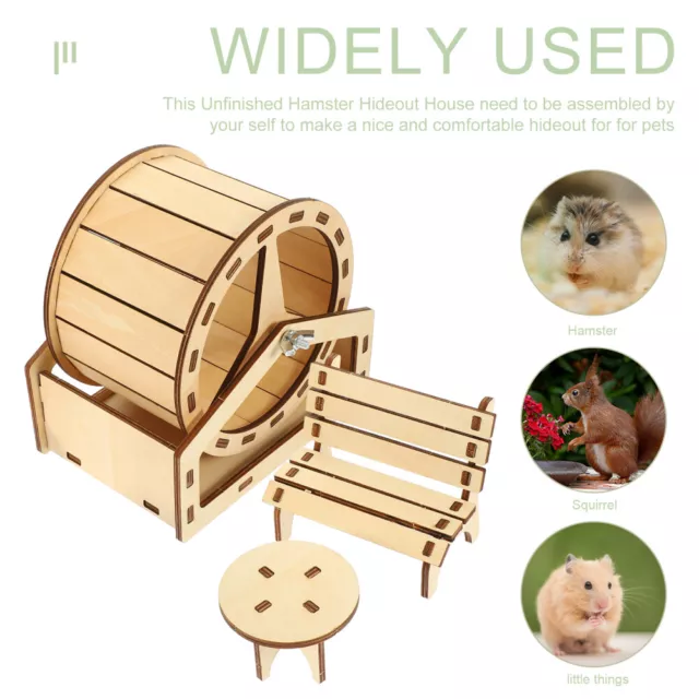 Hamster Chair Habitat Decoration DIY Wooden Toy Small Pet Chinchilla 3