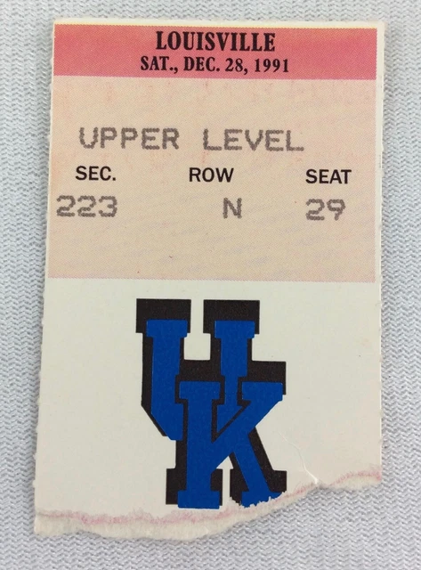 1992 01/02 Notre Dame at Kentucky Wildcats Basketball Ticket Stub