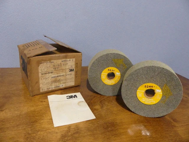 Lot 2 Scotch Brite 3M 048011-01664 6 x 2 x 1 Light Deburring Wheel 7S Fine NOS