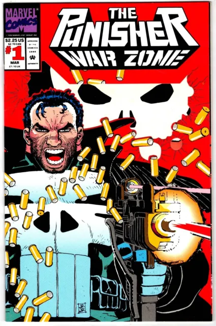 PUNISHER WAR ZONE # 1  Marvel 1992 (vf-) Die-cut cover.  (A)