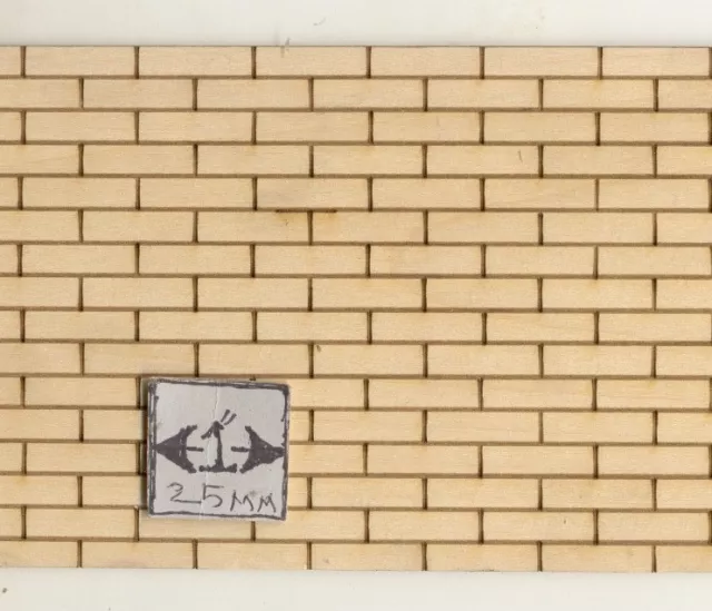 Brick Sheet 103 - basswood  dollhouse miniature 1:12 scale USA made 4"x24" 1pc
