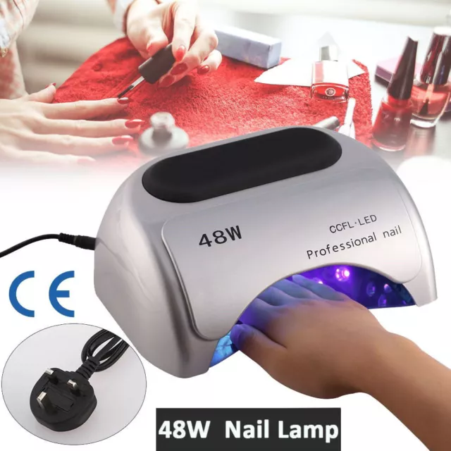 36W/48W Pro Nail Art Dryer UV Lamp Gel Polish Curing LED Light Manicure w/Timer