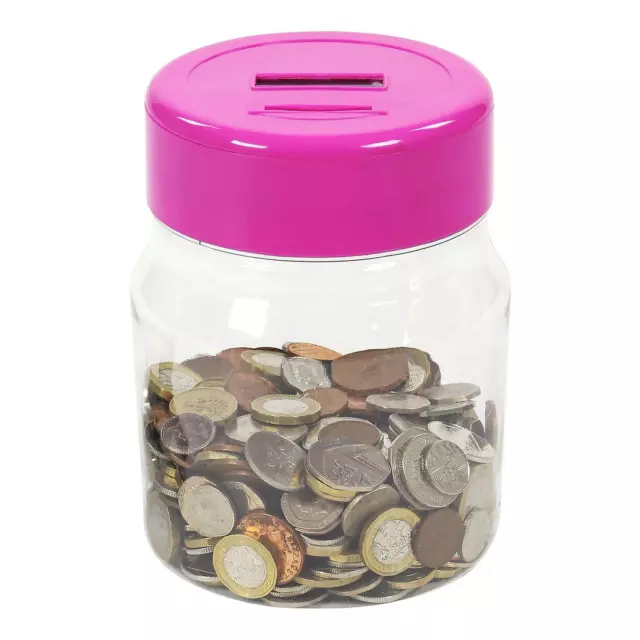 Electronic LCD Coin Money Counting Jar Box Saving Digital Piggy Bank Pink