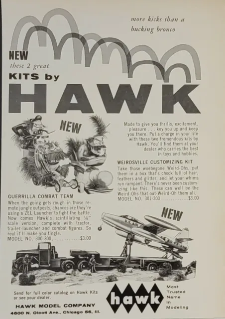 1970 Hawk Model Print Ad Guerrilla Combat Team with Customizing Kit
