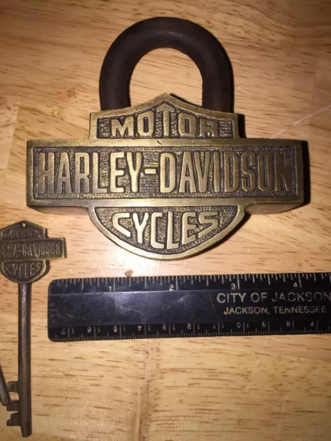 Harley Davidson Padlock Keys Lock Motorcycle Fatboy Collector Lot BRASS 1+ LBS