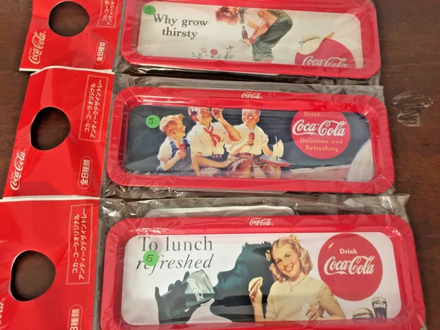 Coca Cola  Tre Vassoietti In Metallo  Cm 20X7,5  Blisterati
