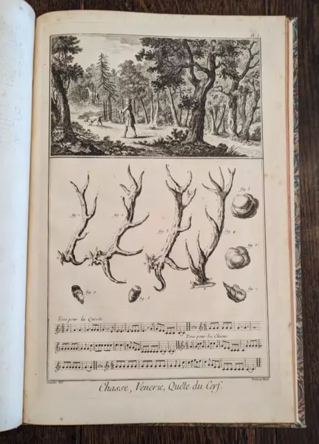 Encyclopédie - Diderot - Recueil Planches et Gravures - La Chasse - 1753