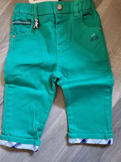 SERGENT MAJOR Pantalon vert gazon avec revers Madoan Taille 6 mois
