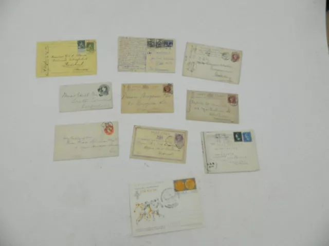 10 Ganzsachen Postkarten Umschläge mit Briefmarken aus alten Zeiten K-2583