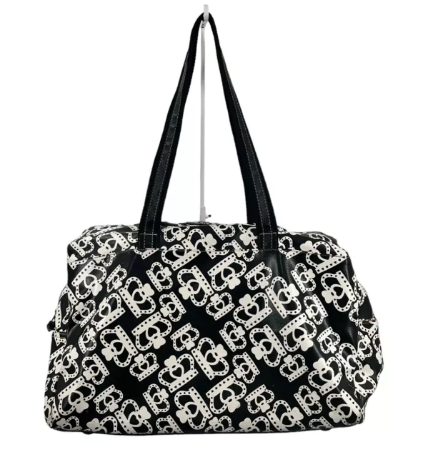 Kathy Van Zeeland Large 17” Weekender Travel Carry On Luggage Crowns Black White