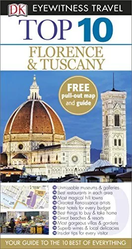 DK Eyewitness Top 10 Travel Guide Florence & Tuscany by DK Book The Cheap Fast