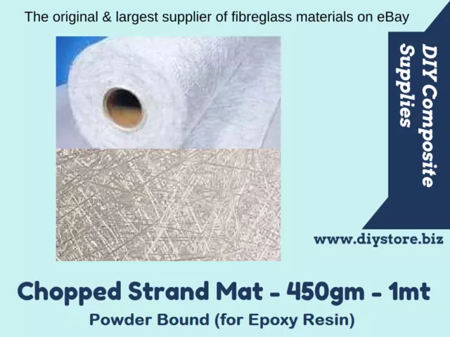 1mt - Powder Bound FIBREGLASS Chopped Strand Mat 450gm - CSM - (FREE FREIGHT)