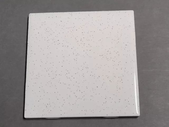 One AMERICAN OLEAN Ceramic Tile White Salt & Pepper Black Fleck Glossy NEW NOS