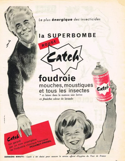 PUBLICITE ADVERTISING 0314   1959   CATCH   insecticide superbombe