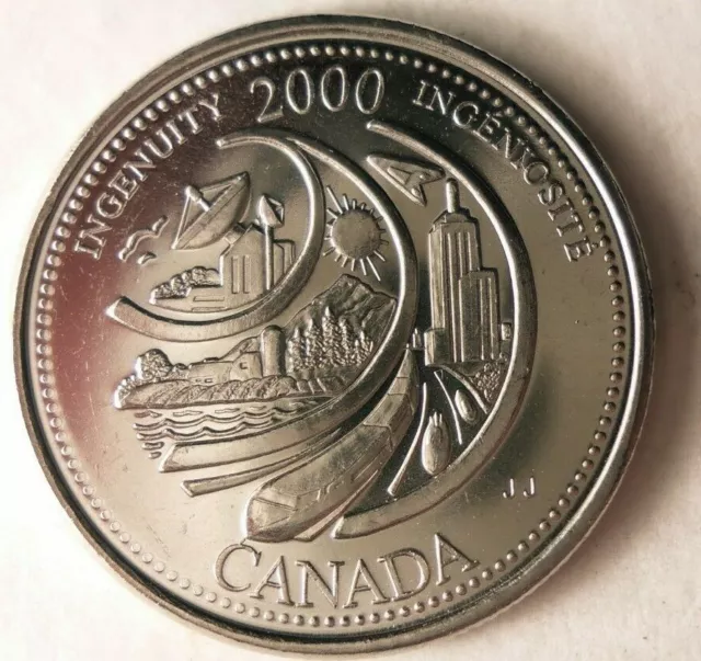 2000 Canadá 25 Centavos - Au / UNC - De Original Banco Rollo Bin Ooo