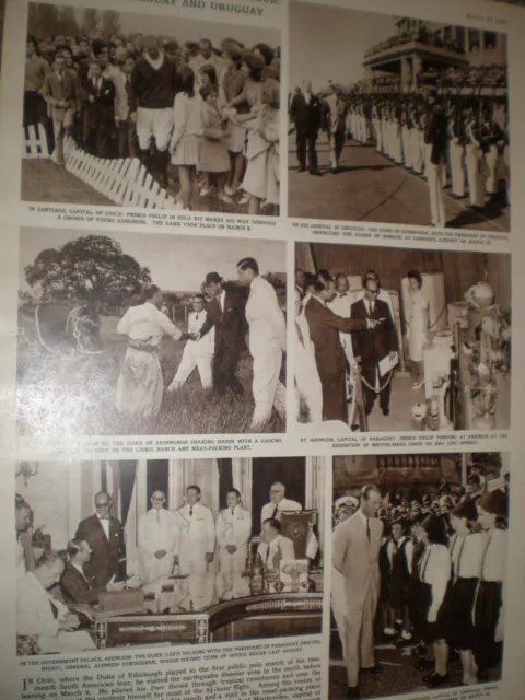 Photo article Prince Philip in Chile Paraguay and Uruguay 1962 ref AX