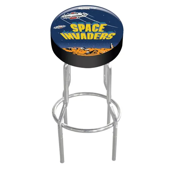 Space Invaders 21.5" to 29.5" Adjustable Retro Arcade Stool, Arcade1Up - NEW