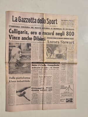 FIASCONARO-MAZZOLA-MAESTRELLI GAZZETTA DELLO SPORT 11 SETTEMBRE 1973 CALLIGARIS 