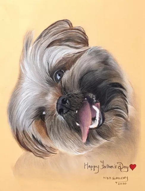 Single Custom Pet Portrait from Photo 9X12" Realistic Personalised Gifts, Framed