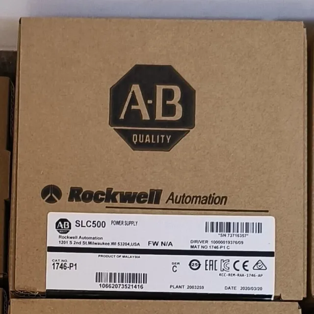 New Sealed Allen Bradley 1746-P1 SER A SLC 500 Power Supply Rack Module 1746P1