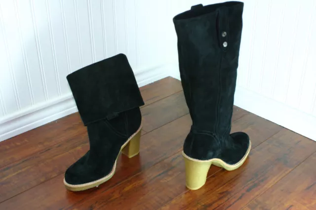 New Womens UGG Josie Size 5-10 Black Suede/Leather Convertible Tall Boots