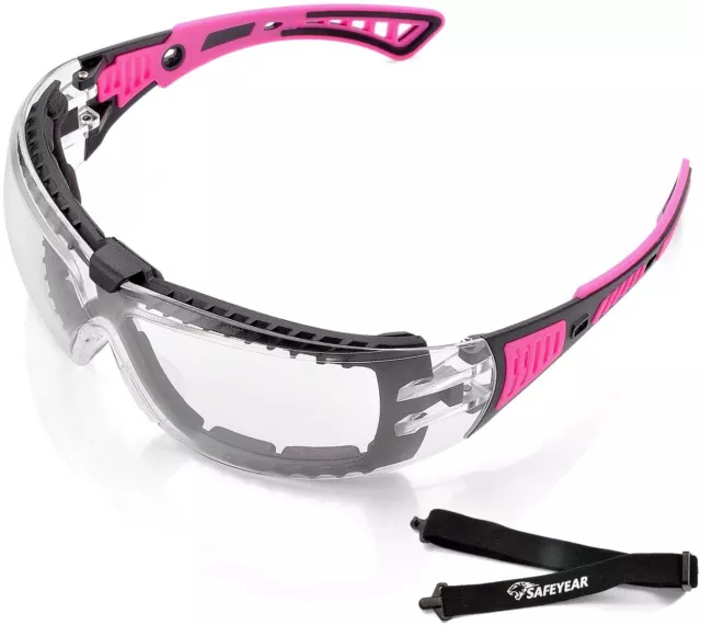 SAFEYEAR Safety Glasses Work Goggles Female Anti-fog Sealed Scrath Resistant PK