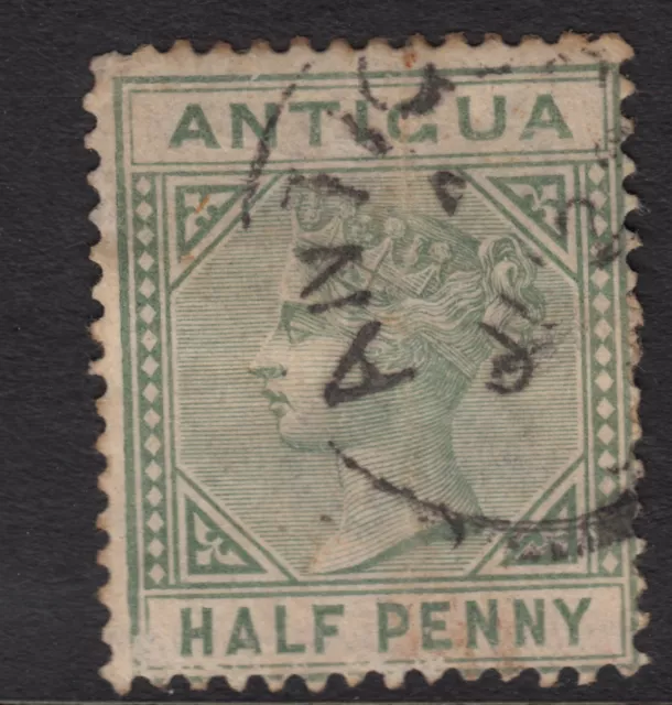 ANTIGUA: 1882 1/2d dull green Crown CA wmk SG 21 used