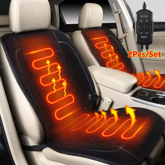2X HEATED CAR Seat Cushion Cover Fast Heater Warmer Winter Heat