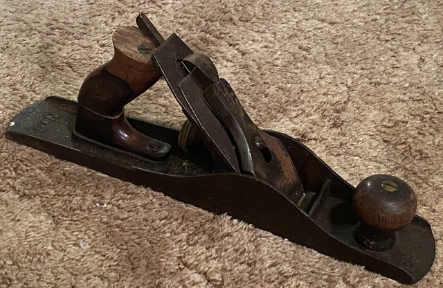 Bailey Stanley No. 5 Corrugated Bottom 14" vintage unrestored hand Wood Plane