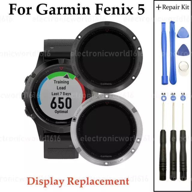 For Garmin Fenix 5 GPS SmartWatch LCD Screen Display Frame Cover Glass Parts NEU