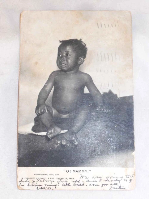 1905 Black Americana Postcard Titled Child Crying Postmarked 6/20/1907